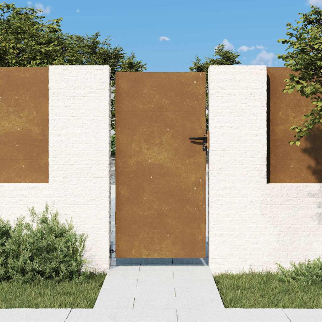 Cancello da giardino 85x175 cm in acciaio Corten