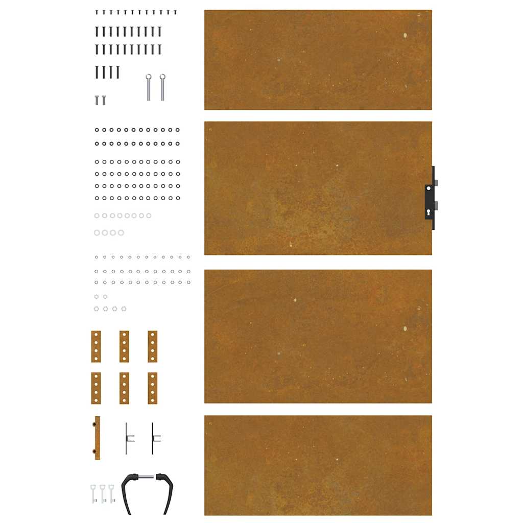 Cancello da giardino 85x200 cm in acciaio Corten