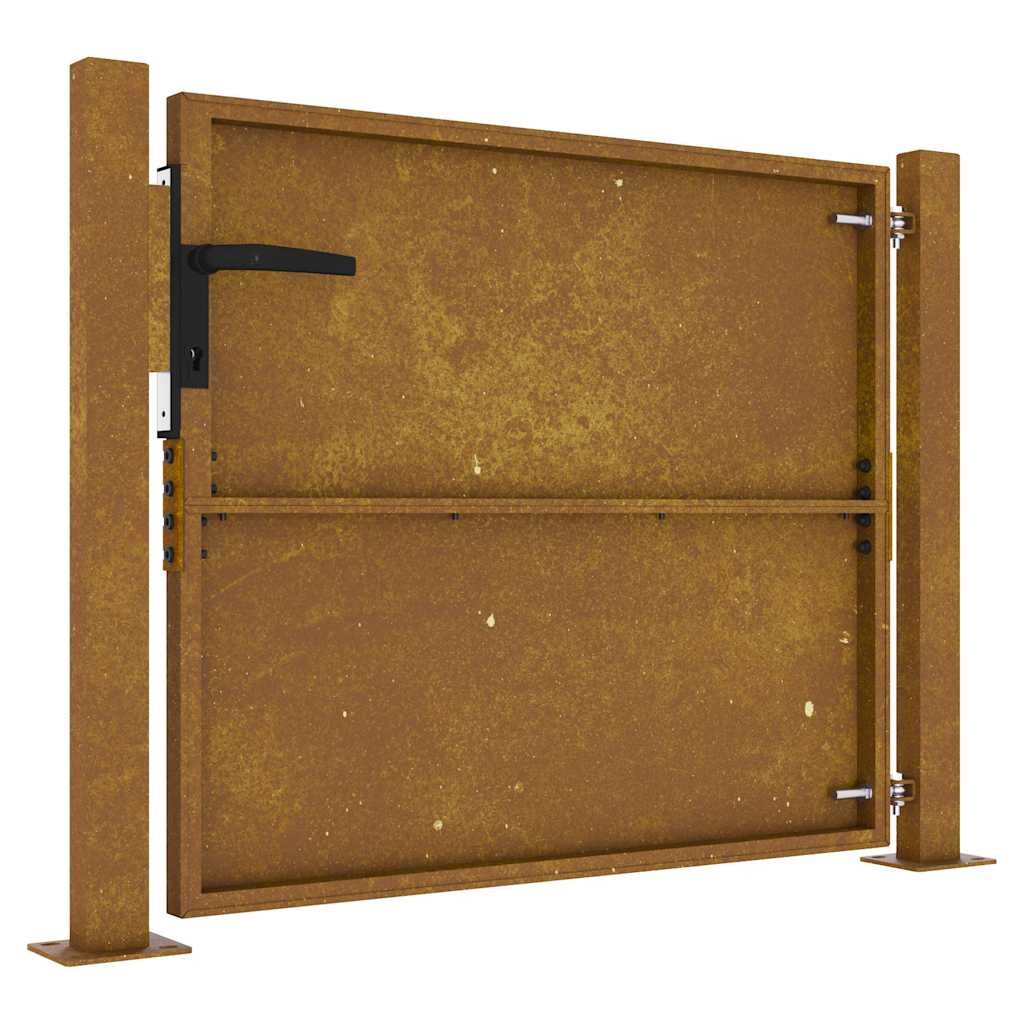 Cancello da giardino 100x75 cm in acciaio Corten