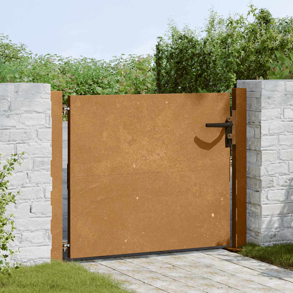 Cancello da giardino 100x100 cm in acciaio Corten