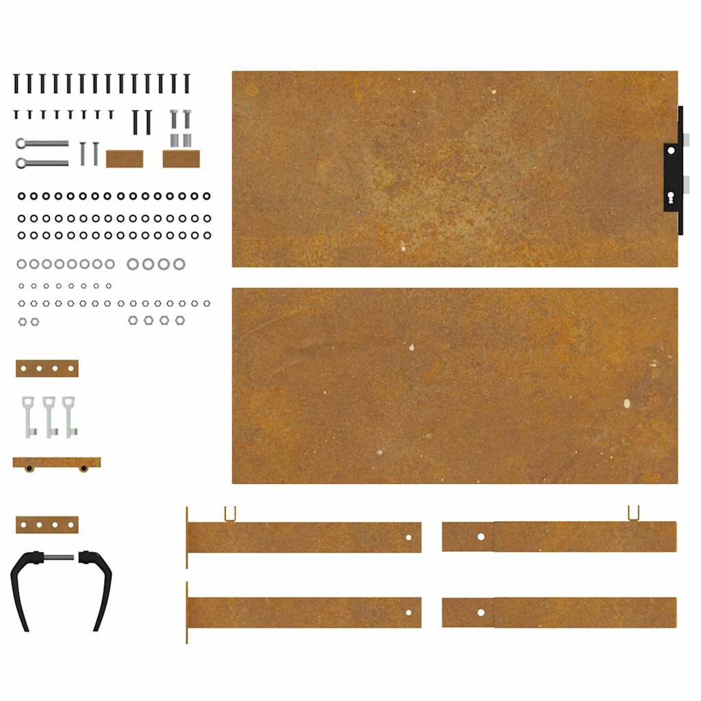 Cancello da giardino 100x100 cm in acciaio Corten