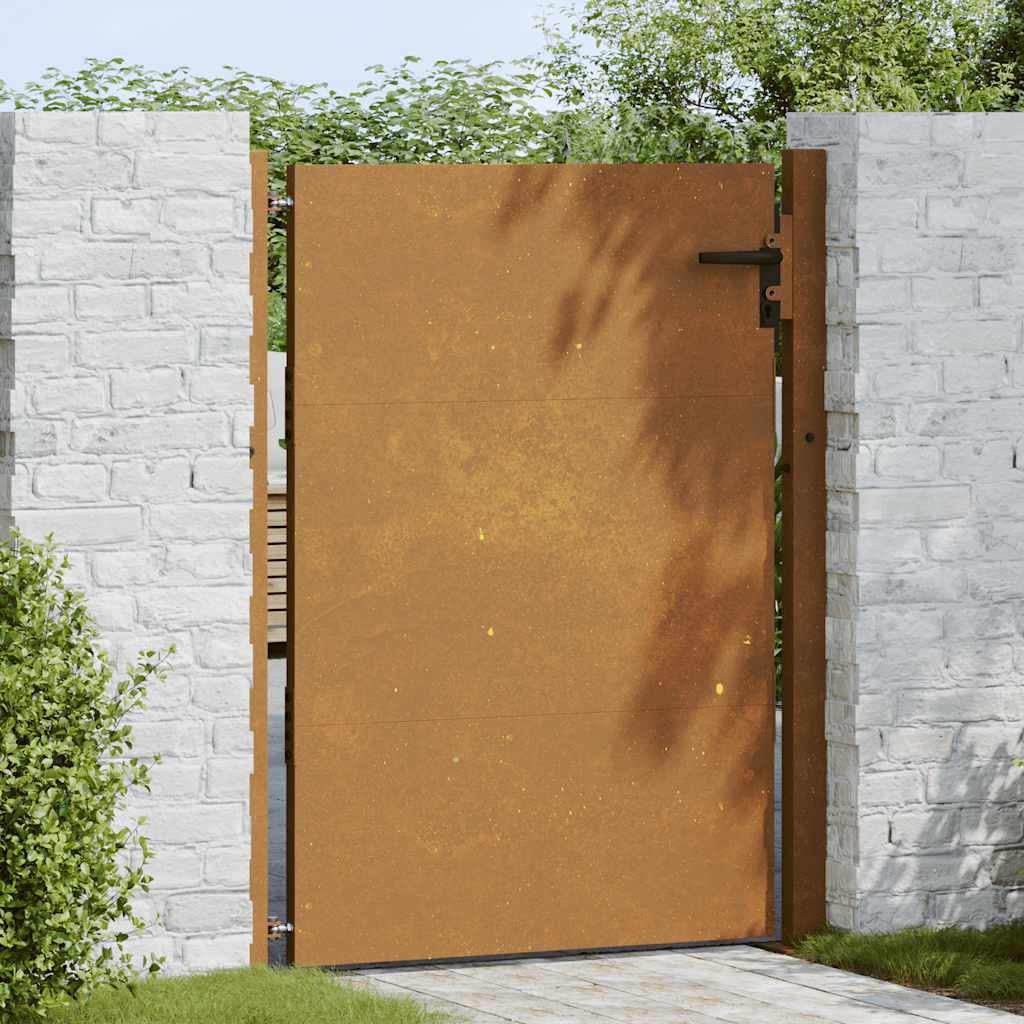 Cancello da giardino 100x125 cm in acciaio Corten