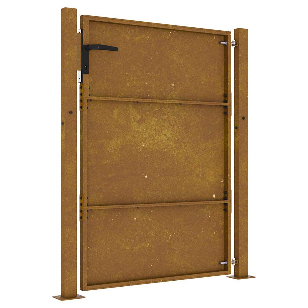 Cancello da giardino 100x125 cm in acciaio Corten