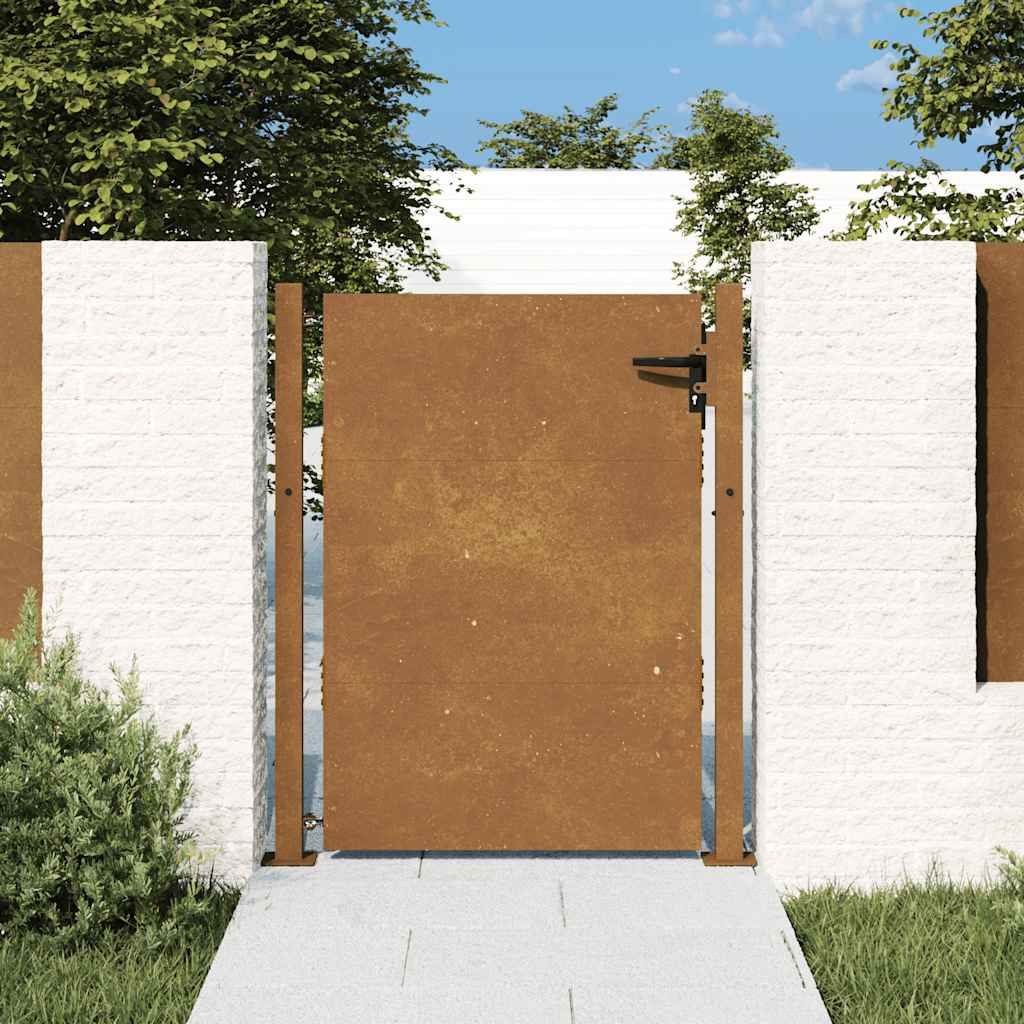 Cancello da giardino 100x125 cm in acciaio Corten