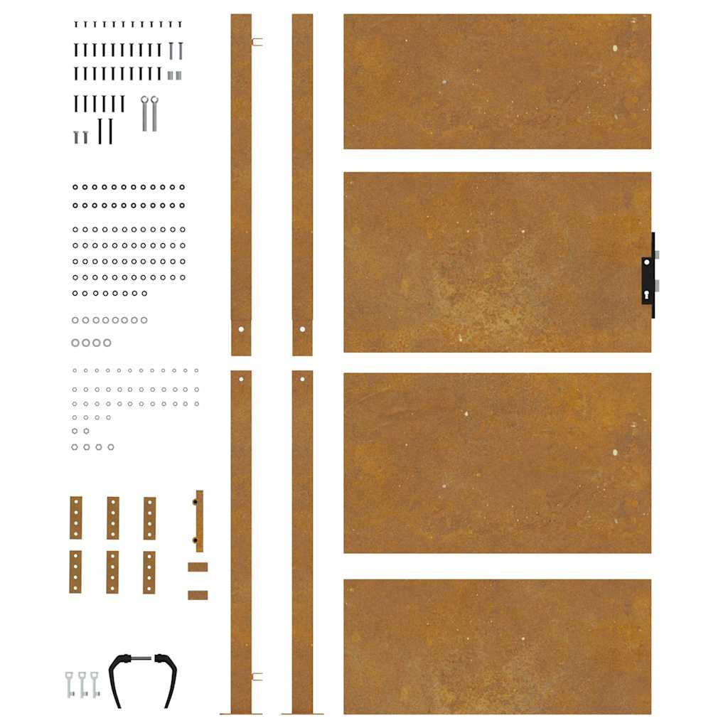 Cancello da giardino 100x175 cm in acciaio Corten