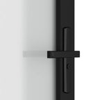 Porta Interna 76x201,5 cm Vetro Opaco e Alluminio Nero