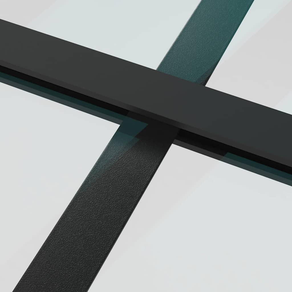 Porta Interna 83x201,5 cm Nero Opaco Vetro Temperato e Alluminio