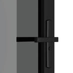 Porta Interna 93x201,5 cm Nera Vetro ESG Temperato e Alluminio