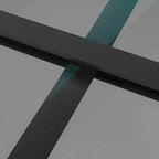Porta Interna 93x201,5 cm Nera in Vetro Temperato ESG e Alluminio