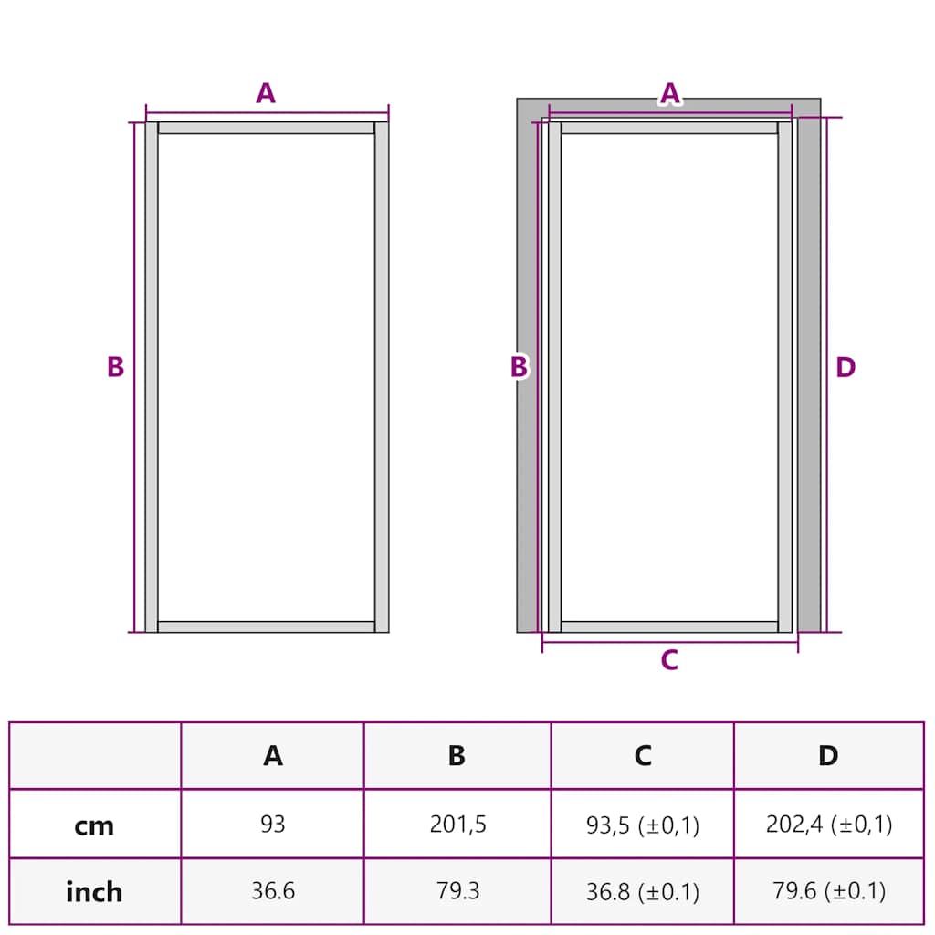 Porta Interna 93x201,5 cm Nera in Vetro Temperato ESG e Alluminio