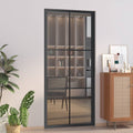 Porta Interna 93x201,5 cm Nera in Vetro Temperato ESG e Alluminio
