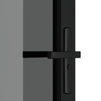 Porta Interna 102,5x201,5 cm Nera in Vetro Temperato ESG e Alluminio