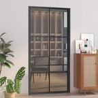 Porta Interna 102,5x201,5 cm Nera in Vetro Temperato ESG e Alluminio