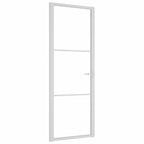 Porta Interna 76x201,5 cm Bianca Vetro Temperato ESG e Alluminio