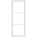 Porta Interna 76x201,5 cm Bianca Vetro Temperato ESG e Alluminio