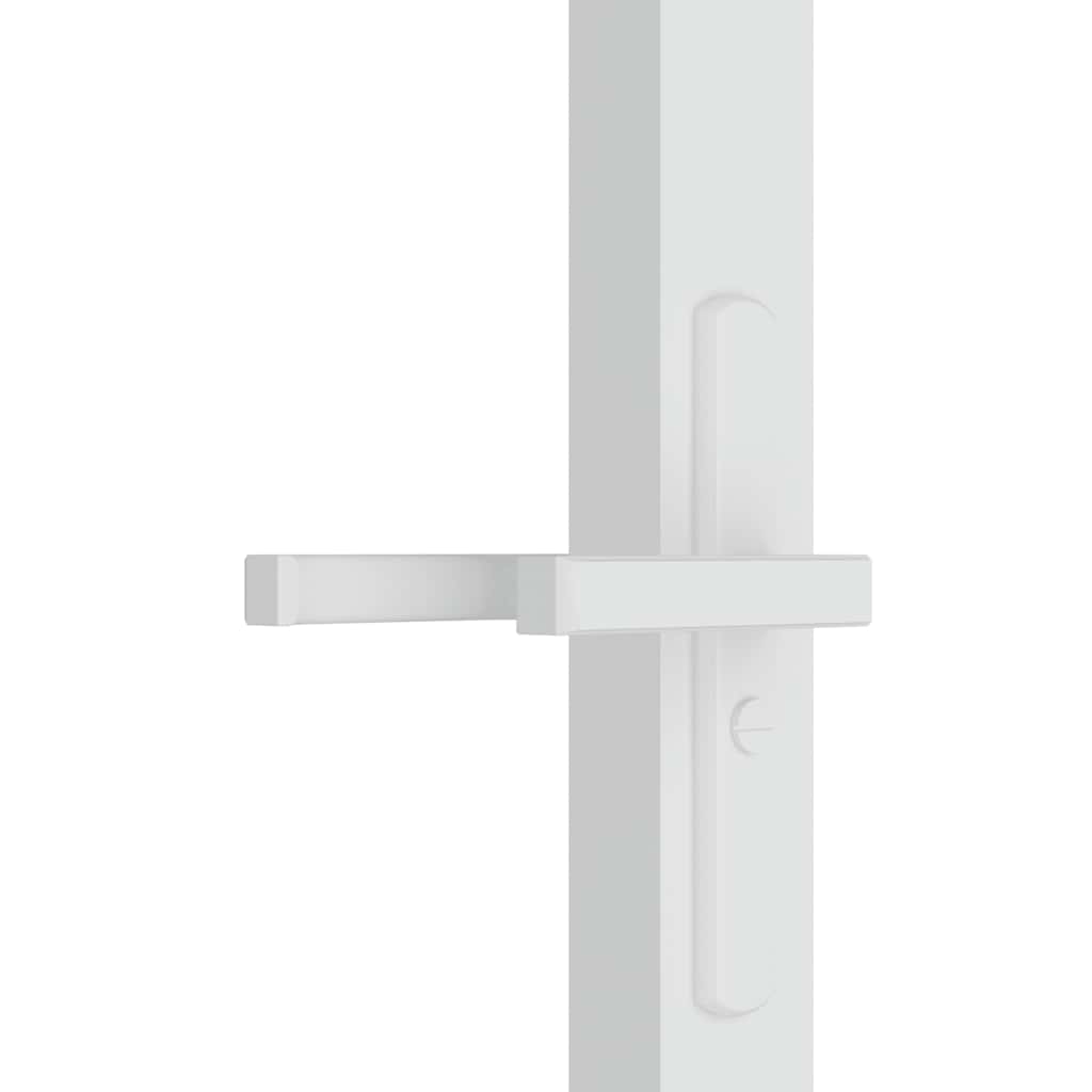 Porta Interna 76x201,5 cm Bianca Vetro Temperato ESG e Alluminio