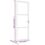 Porta Interna 76x201,5 cm Bianca Vetro Temperato ESG e Alluminio