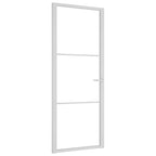 Porta Interna 83x201,5 cm Bianca Vetro Temperato ESG e Alluminio