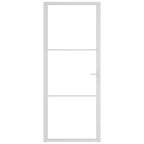 Porta Interna 83x201,5 cm Bianca Vetro Temperato ESG e Alluminio