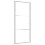 Porta Interna 93x201,5 cm Bianca Vetro Temperato ESG e Alluminio