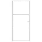 Porta Interna 93x201,5 cm Bianca Vetro Temperato ESG e Alluminio