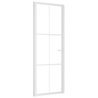 Porta Interna 76x201,5 cm Bianca Vetro Temperato ESG e Alluminio