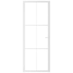 Porta Interna 76x201,5 cm Bianca Vetro Temperato ESG e Alluminio