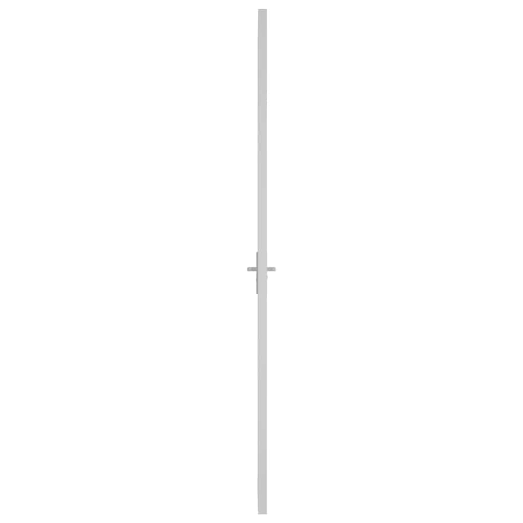 Porta Interna 76x201,5 cm Bianca Vetro Temperato ESG e Alluminio