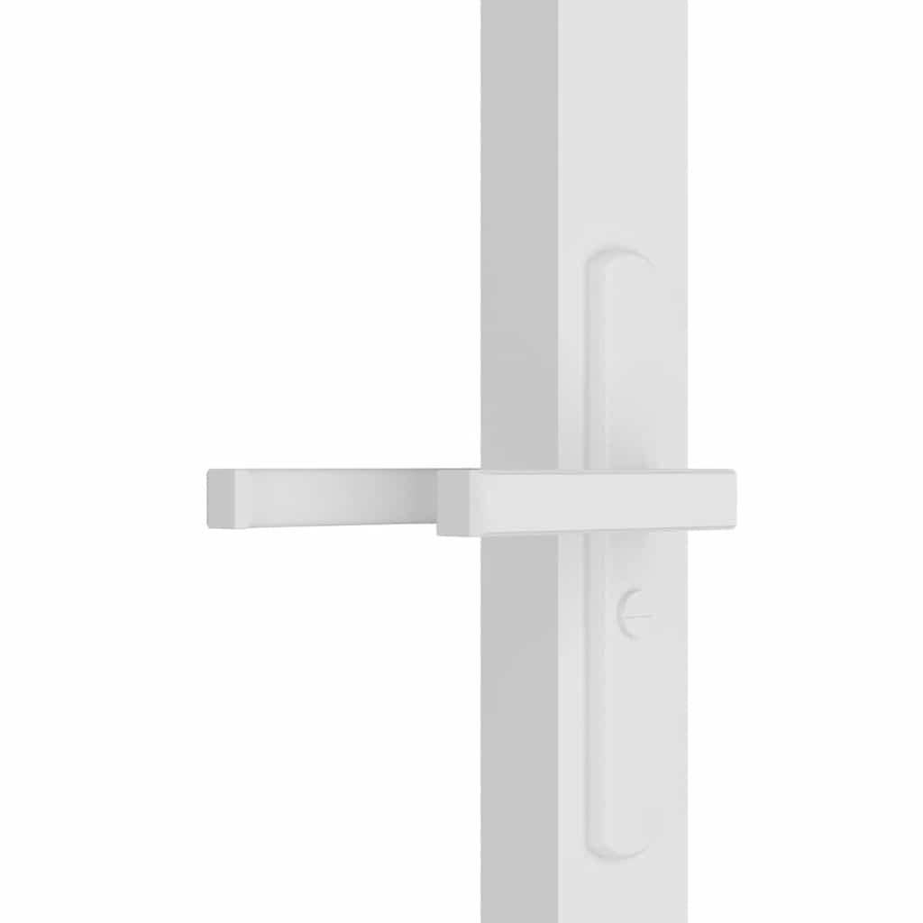 Porta Interna 76x201,5 cm Bianca Vetro Temperato ESG e Alluminio