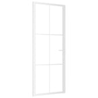Porta Interna 83x201,5 cm Bianca Vetro Temperato ESG e Alluminio