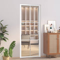 Porta Interna 83x201,5 cm Bianca Vetro Temperato ESG e Alluminio