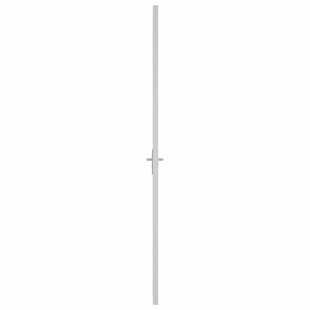 Porta Interna 93x201,5 cm Bianca in Vetro Temperato ESG e Alluminio