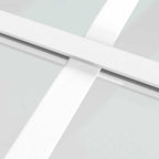 Porta Interna 93x201,5 cm Bianca in Vetro Temperato ESG e Alluminio