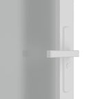 Porta Interna 76x201,5 cm Vetro Opaco Bianco e Alluminio