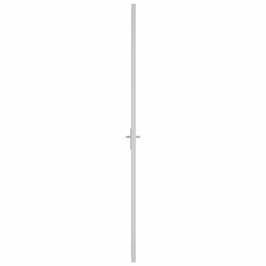 Porta Interna 93x201,5 cm Bianco Opaco Vetro Temperato e Alluminio