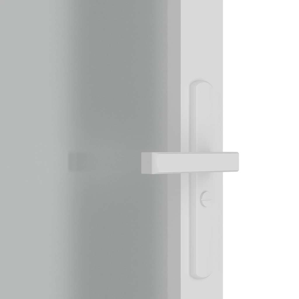 Porta Interna 93x201,5 cm Bianco Opaco Vetro Temperato e Alluminio