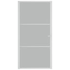 Porta Interna in Vetro Opaco e Alluminio 102,5x201,5 cm Bianco