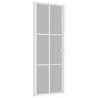 Porta Interna 76x201,5 cm Vetro Opaco Bianco e Alluminio