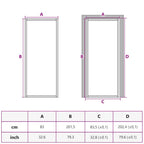 Porta Interna 83x201,5 cm Bianco Opaco Vetro Temperato e Alluminio