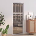 Porta Interna 76x201,5 cm Bianca Vetro Temperato ESG e Alluminio