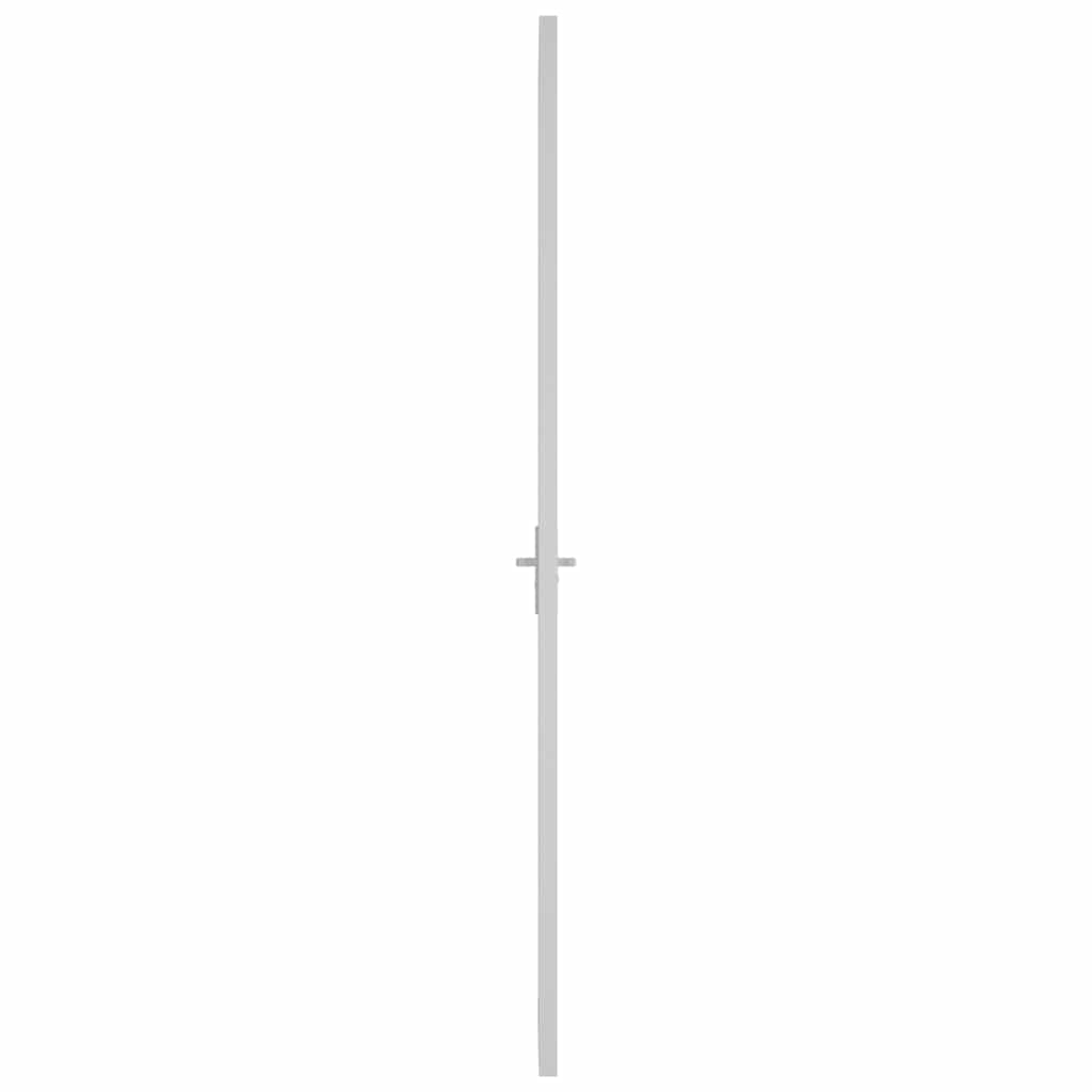 Porta Interna 83x201,5 cm Bianca in Vetro Temperato ESG e Alluminio
