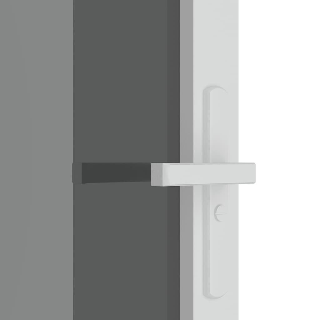 Porta Interna 102,5x201,5 cm Bianca Vetro Temperato ESG e Alluminio