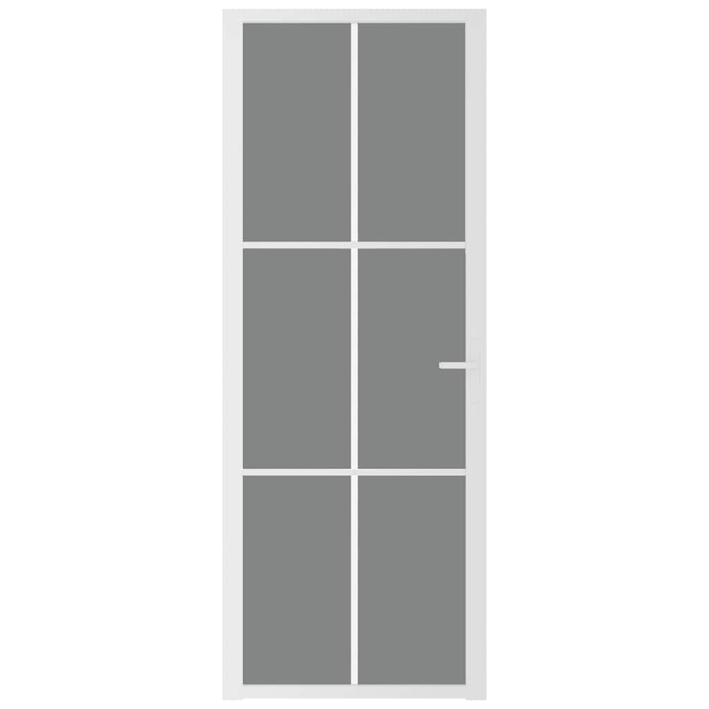 Porta Interna 76x201,5 cm Bianca Vetro ESG e Alluminio