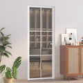 Porta Interna 76x201,5 cm Bianca Vetro ESG e Alluminio