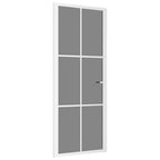 Porta Interna 83x201,5 cm Bianca Vetro Temperato ESG e Alluminio