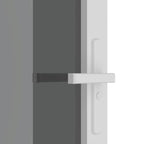 Porta Interna 83x201,5 cm Bianca Vetro Temperato ESG e Alluminio