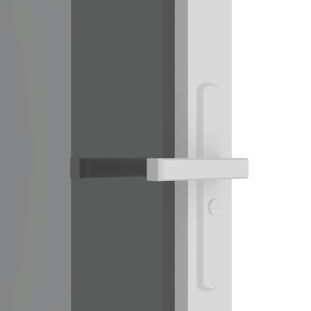 Porta Interna 83x201,5 cm Bianca Vetro Temperato ESG e Alluminio