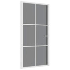 Porta Interna 102,5x201,5 cm Bianca Vetro Temperato ESG e Alluminio