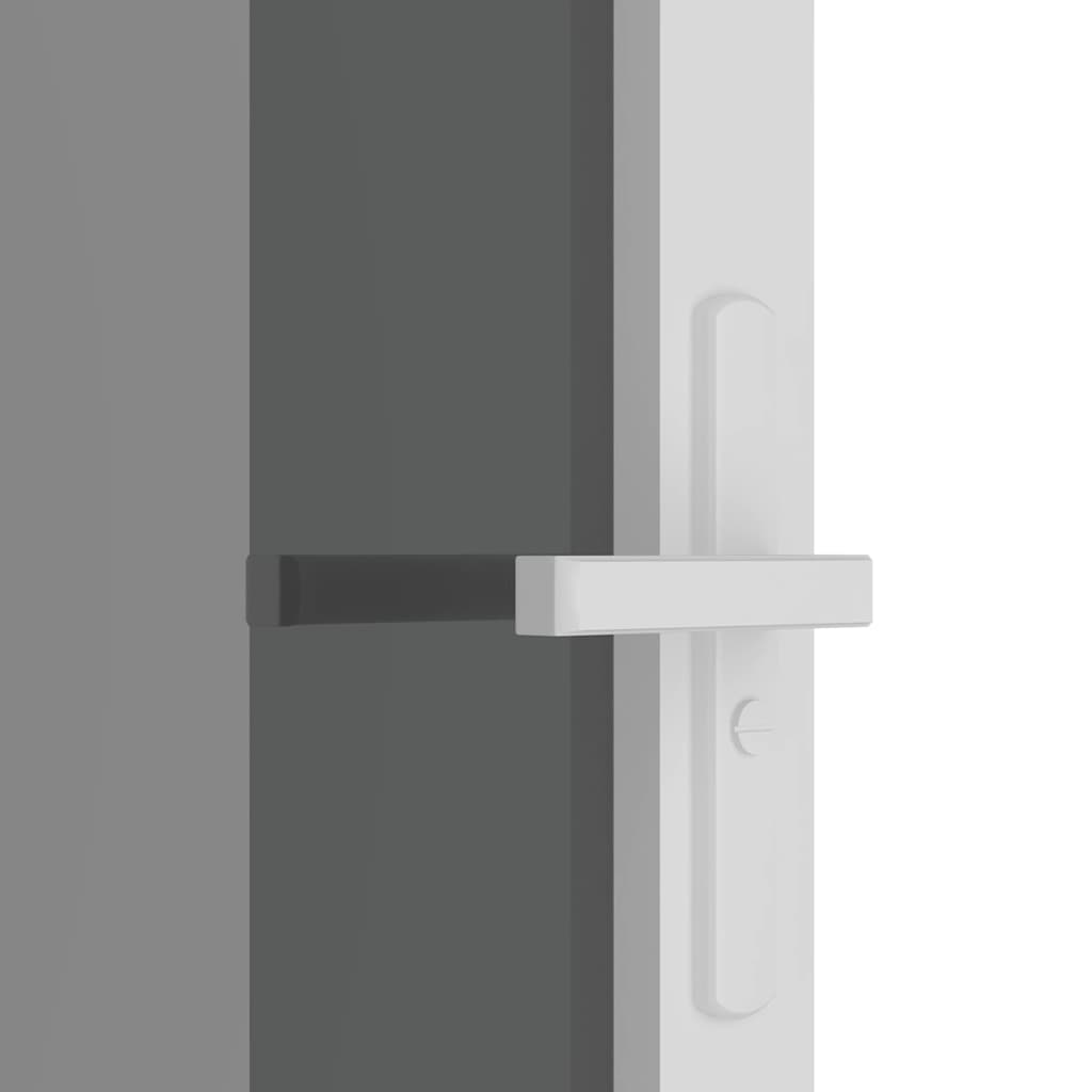 Porta Interna 102,5x201,5 cm Bianca Vetro Temperato ESG e Alluminio