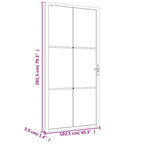 Porta Interna 102,5x201,5 cm Bianca Vetro Temperato ESG e Alluminio